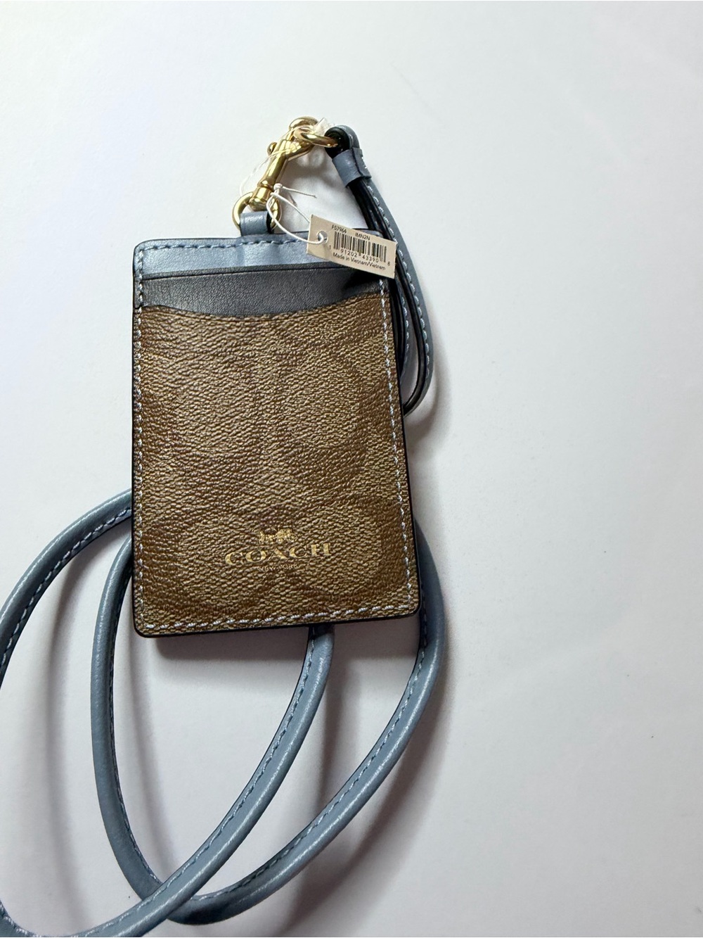 Coach ID Lanyard in Signature Canvas and Leather.